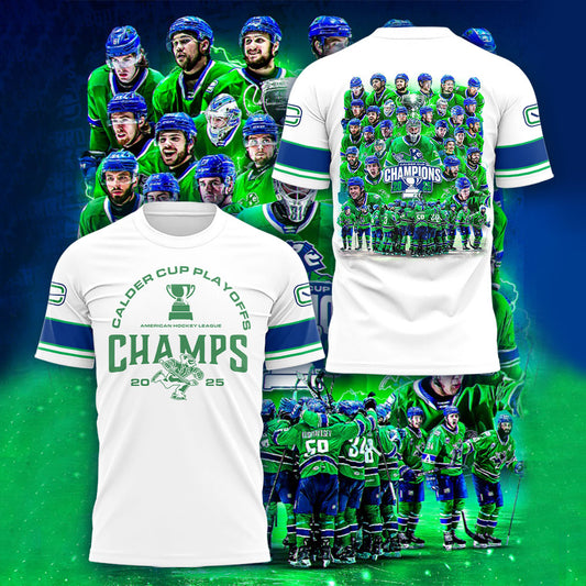 Limited Edition Abbotsford Canucks x 2025 Calder Cup Champions! Tshirt