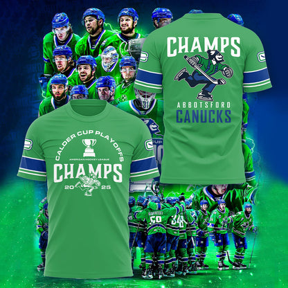 Limited Edition Abbotsford Canucks x 2025 Calder Cup Champions! Tshirt