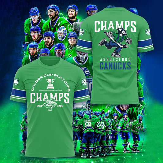 Limited Edition Abbotsford Canucks x 2025 Calder Cup Champions! Tshirt