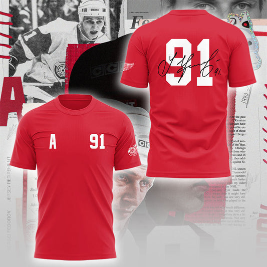 Limited Edition Red Wings Forever Sergei Fedorov 2025 2025 T-Shirt