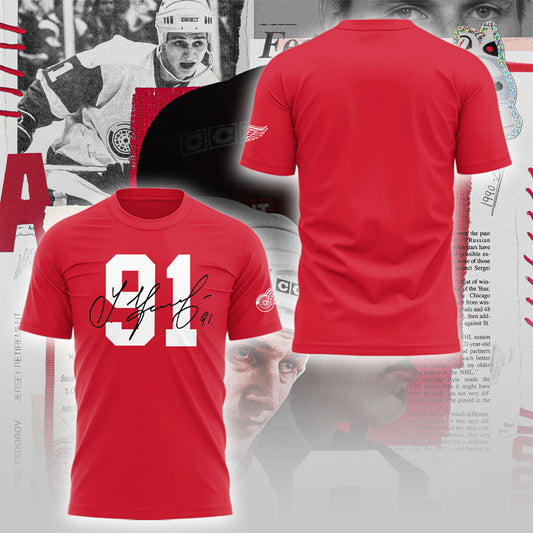 Limited Edition Red Wings Forever Sergei Fedorov 2025 2025 T-Shirt