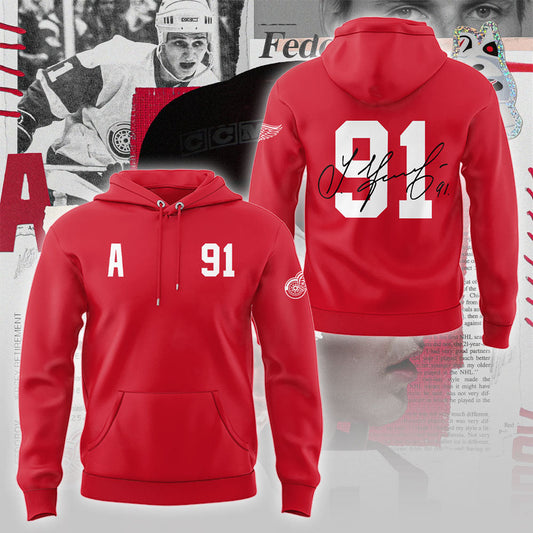Limited Edition Red Wings Forever Sergei Fedorov 2025 Hoodie