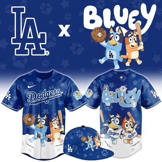 LA.Dodgers Bluey Night Limited Baseball Jersey