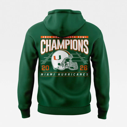 Miami Hurricanes College Football Playoff 2025 Fiesta Bowl Champions Combo Hoodie