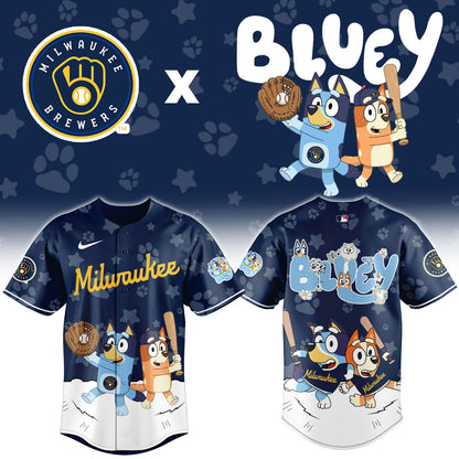 M.Brewers Bluey Night Limited Baseball Jersey