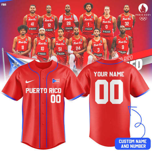 Puerto Rico National Basketball Team – 2025 FIBA Jersey Baseball Custom