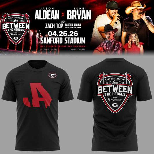 Limited Edition JA x LB “Live Between The Hedges” At Sanford Stadium Tshirt