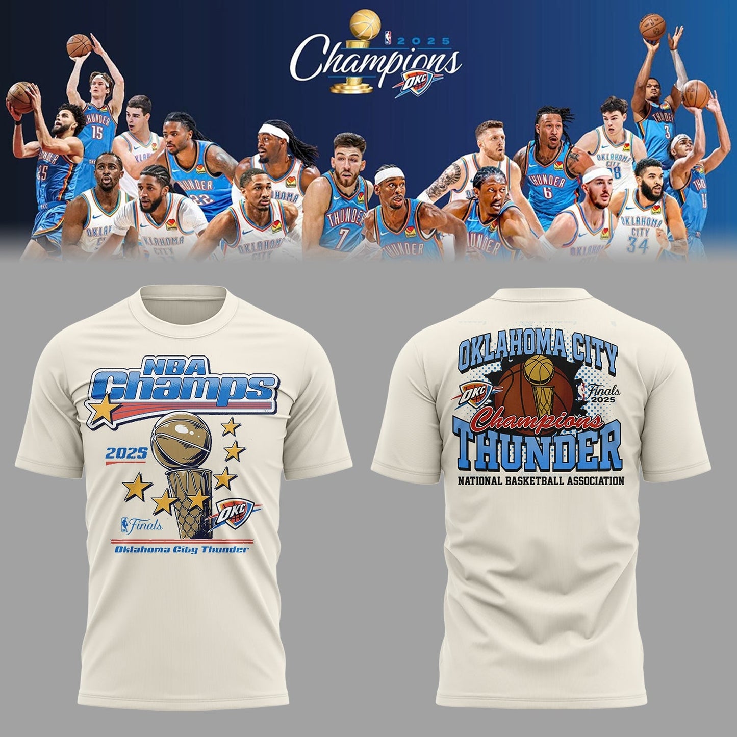 OKC THUNDER 2025 NBA CHAMPIONS T-Shirt