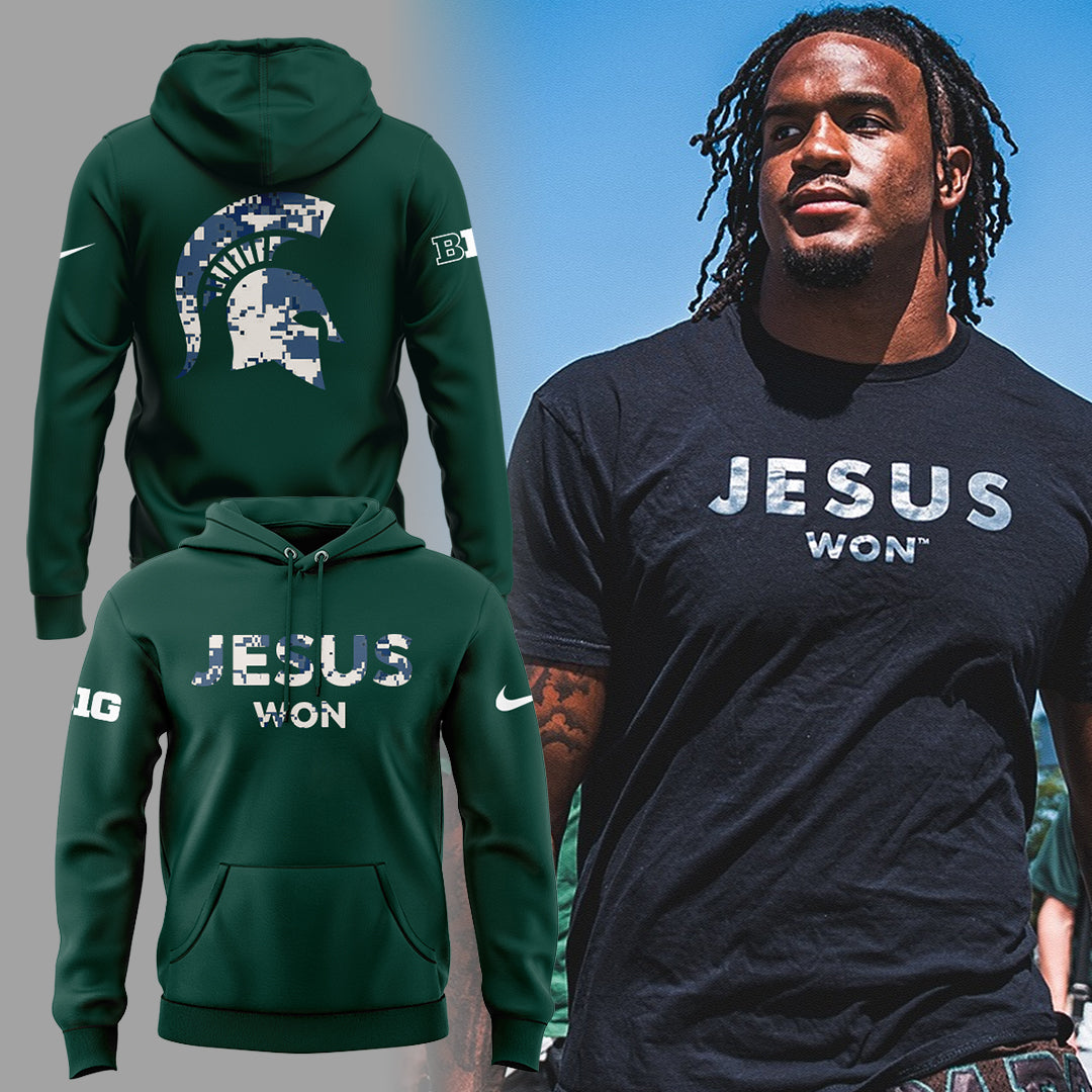 Limited Edition Michigan Spartans x Jesus Won 2025 Hoodie