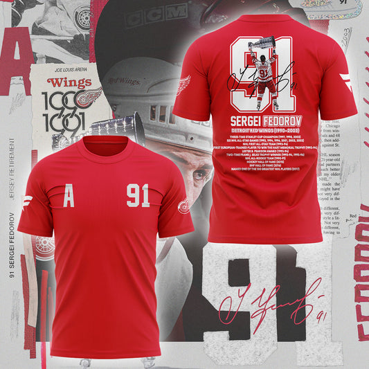 Limited Edition Red Wings Forever Sergei Fedorov 2025 T-Shirt