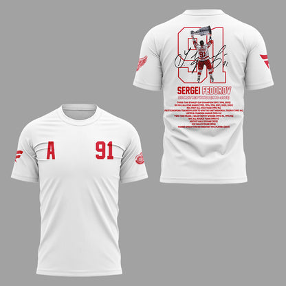 Limited Edition Red Wings Forever Sergei Fedorov 2025 T-Shirt