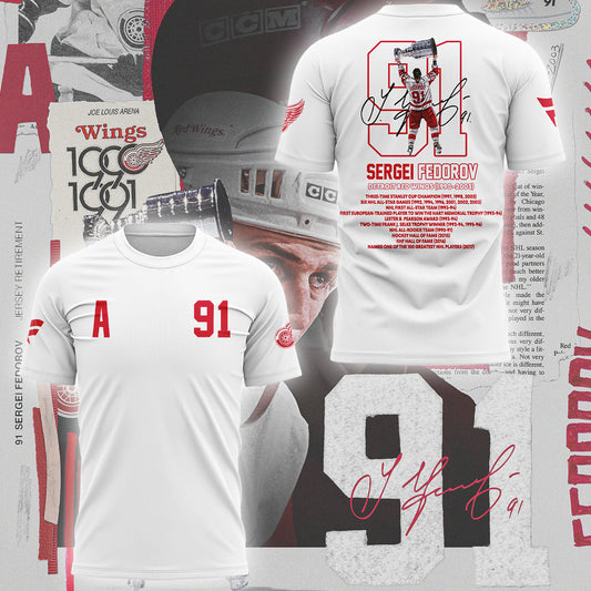 Limited Edition Red Wings Forever Sergei Fedorov 2025 T-Shirt