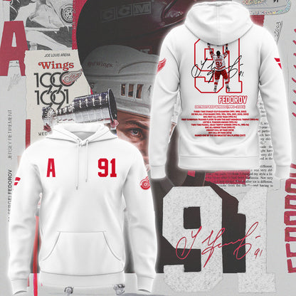 Limited Edition Red Wings Forever Sergei Fedorov 2025 Hoodie