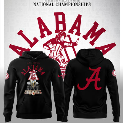 Limited Edition Alabama FB Celebrating 100 Years of National Championships Hoodie