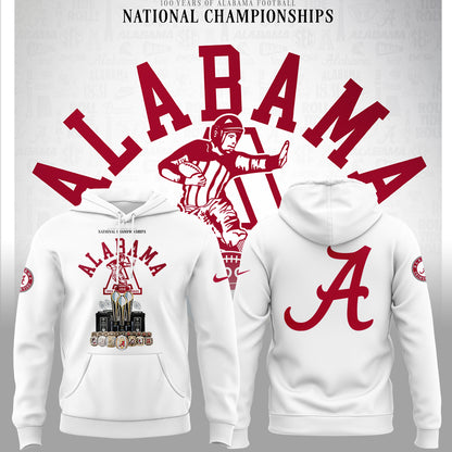 Limited Edition Alabama FB Celebrating 100 Years of National Championships Hoodie