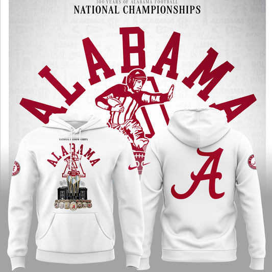Limited Edition Alabama FB Celebrating 100 Years of National Championships Hoodie