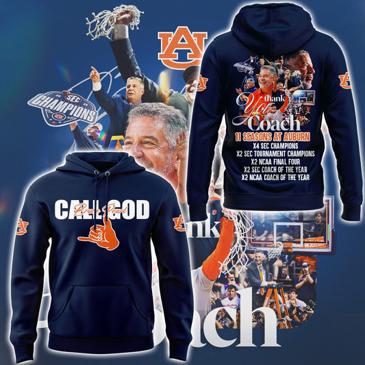 Limited Edition Auburn FB Thank You For The Memories, Coach Bruce Pearl Hoodie