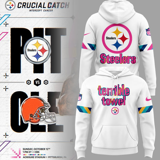 Limited Edition Steelers 2025 “Crucial Catch Intercept Cancer” Hoodie