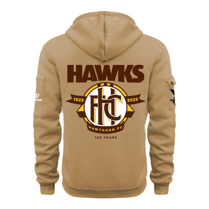 Limited Edition Hawthorn Football Club 100-year commemorative logo Half Zip Hoodie