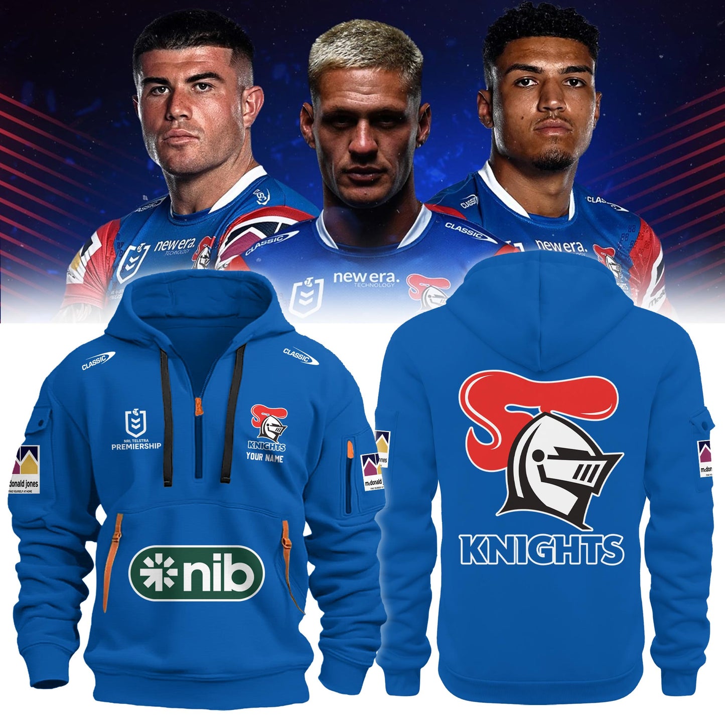Newcastle Knights Personalized New Hoodie