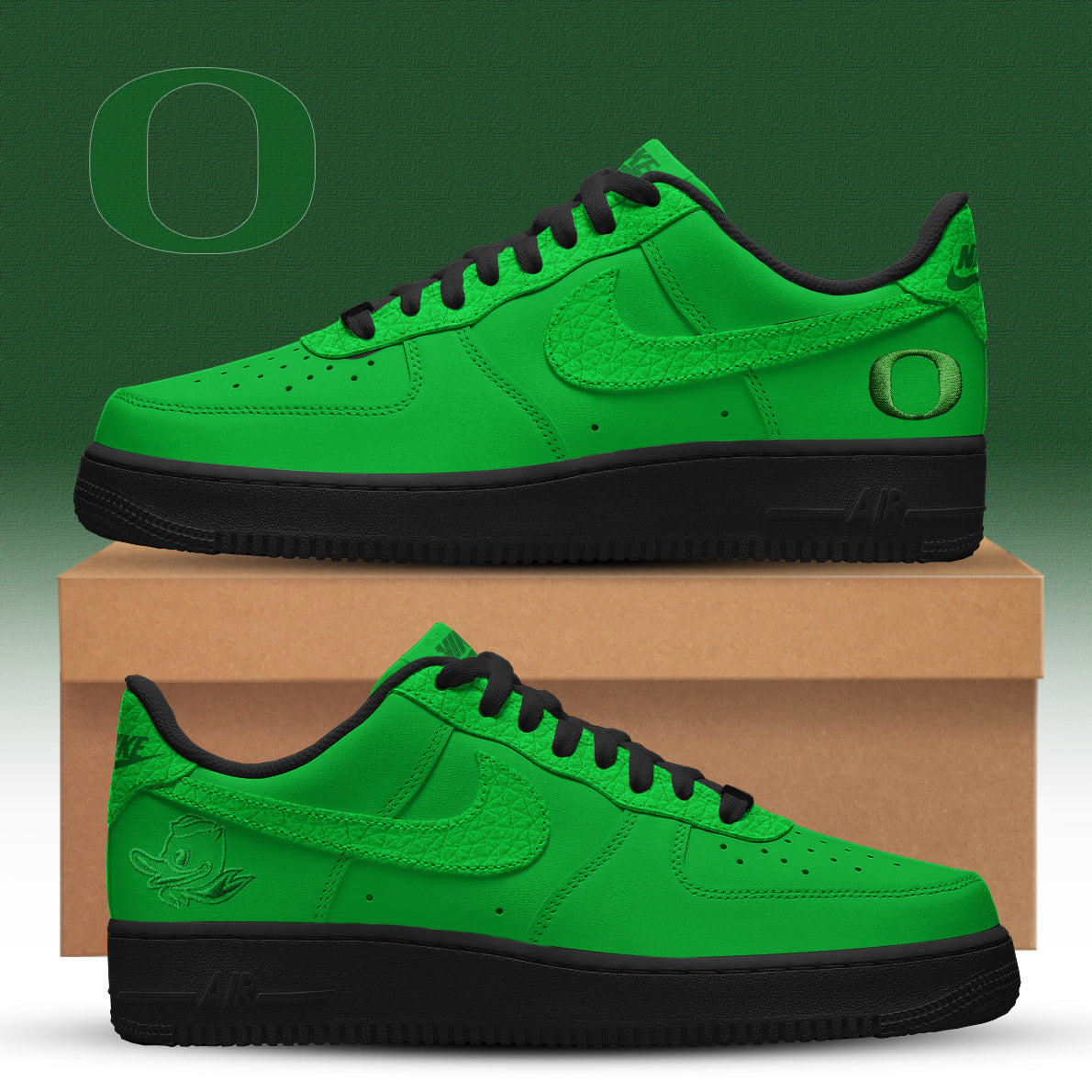 Oregon Ducks Air Force Green AF1 Sneaker