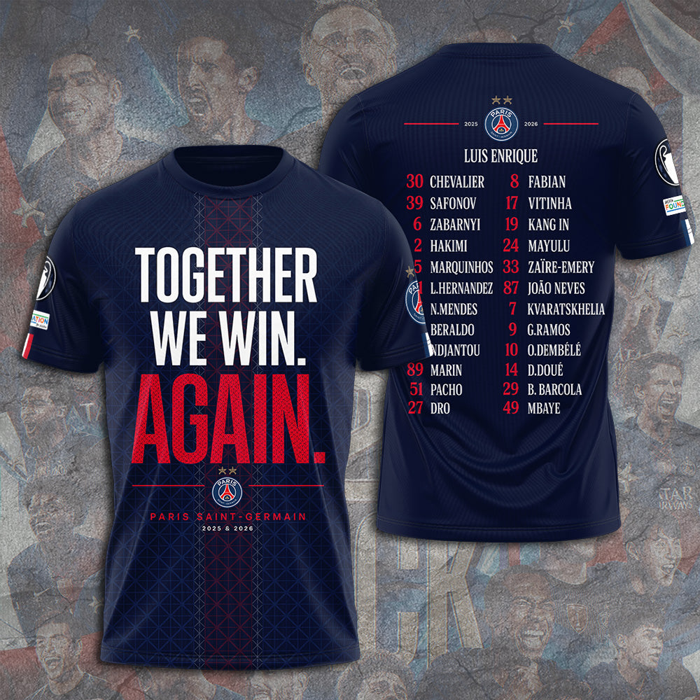 Paris Saint-Germain F.C Special UEFA Champions of Europe 2026 Limited Edition T.Shirt