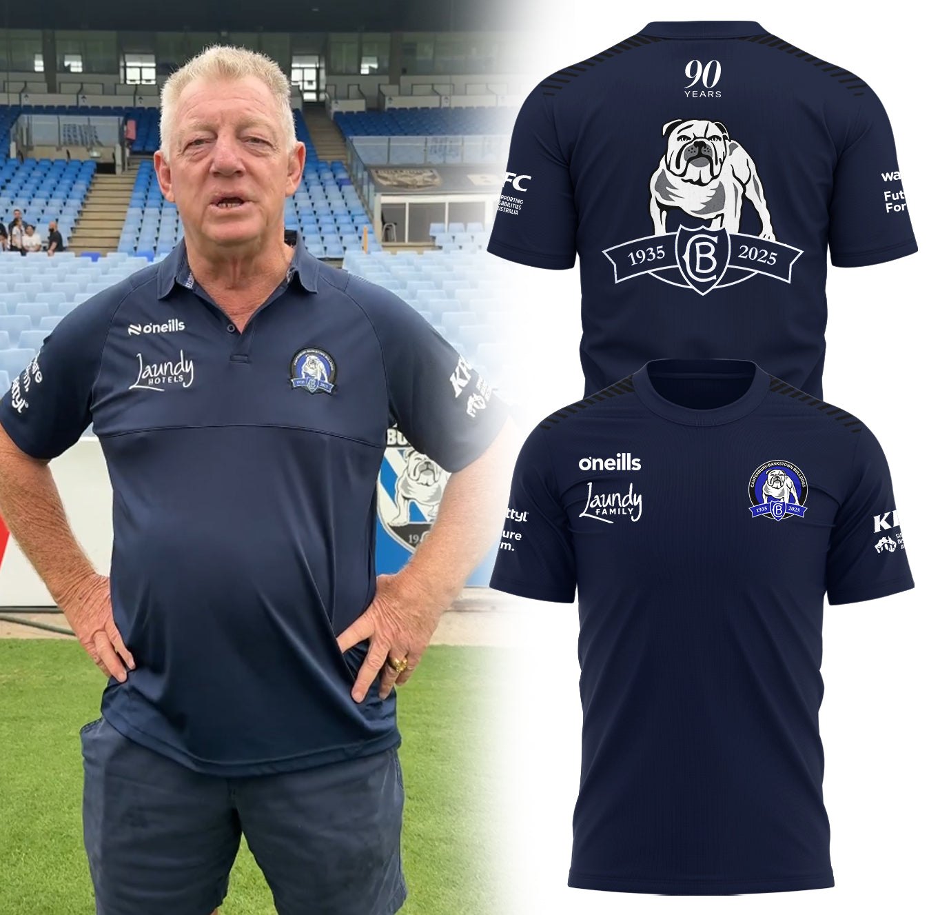 Limited Edition Canterbury Bankstown Bulldogs 90 Years Home Tshirt