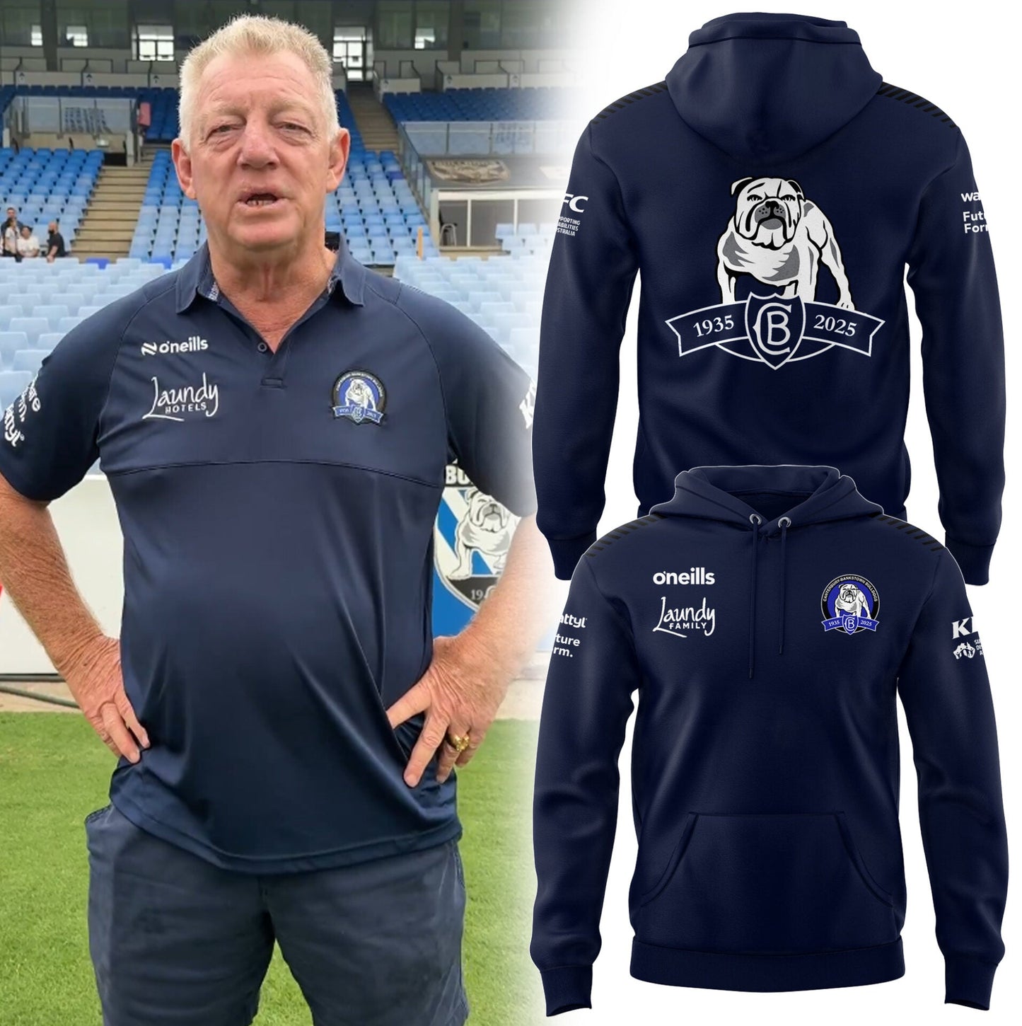 Limited Edition Canterbury Bankstown Bulldogs 90 Years Home Combo Hoodie