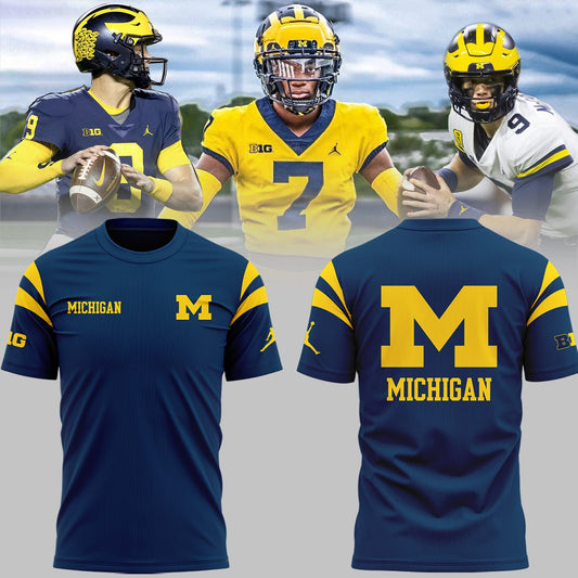 Limited Edition Michigan Printed Logo Navy T-Shirt