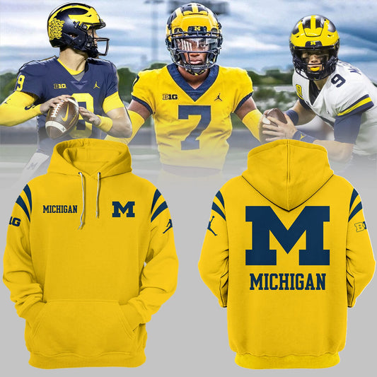 Limited Edition Michigan Printed Logo Yellow Hoodie