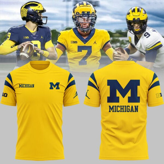 Limited Edition Michigan Printed Logo Yellow T-Shirt