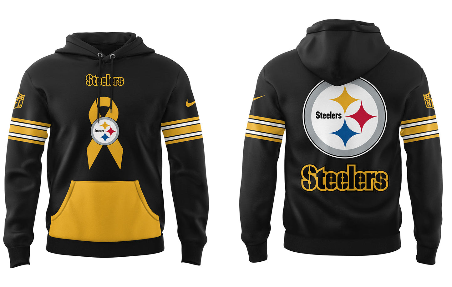 Steelers Football Limited Intercept Cancer Black Hoodie