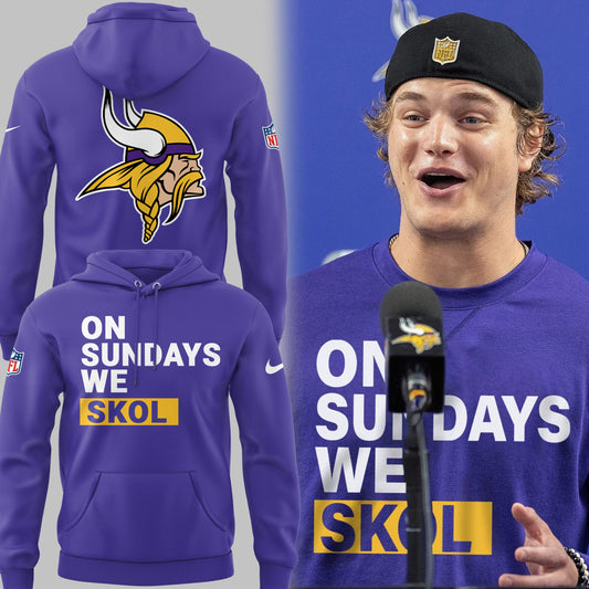 Limited Edition Vikings FB “On Sundays We SKOL” Purple Hoodie