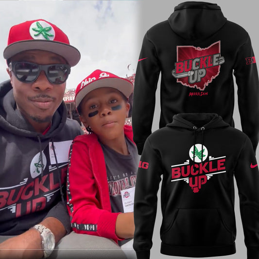 Limited Edition Ohio State Football “Buckle Up” Black Hoodie