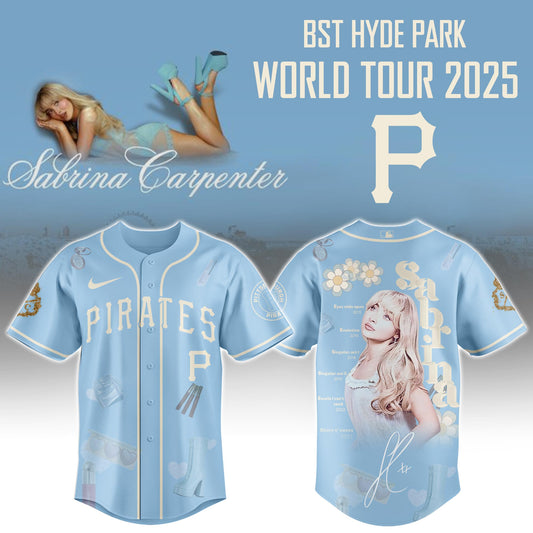 P Pirates x Sabrina Carpenter “Short n’ Sweet Tour” Jersey Editions Limited +Selling Out Fast