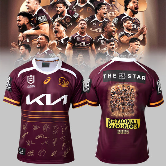 Brisbane Broncos Champions NRL 2025 Limited Edition Signed Jersey