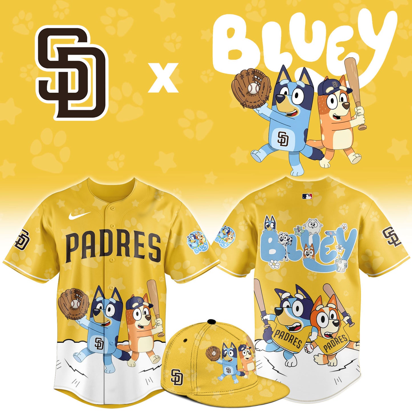 SD.Padres Bluey Night Limited Baseball Jersey