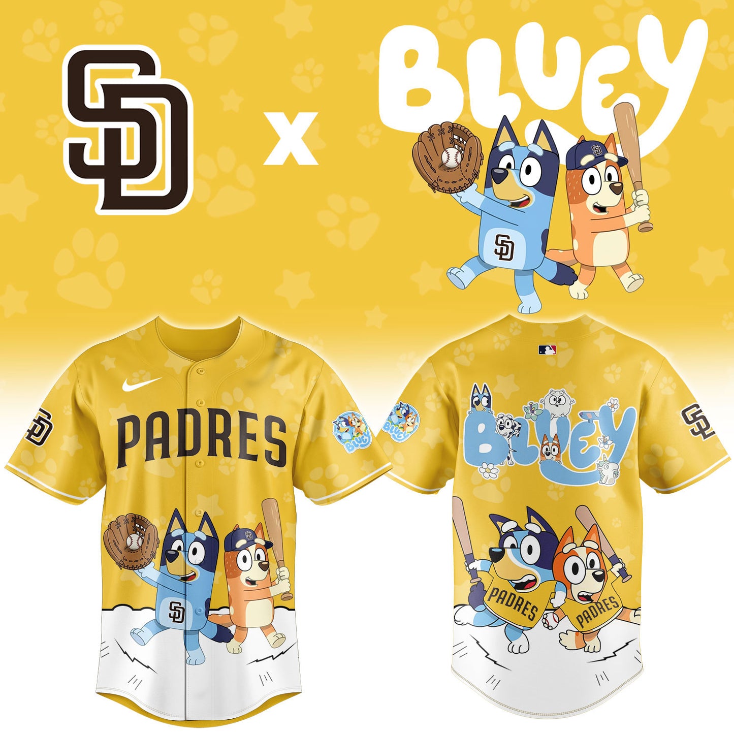 SD.Padres Bluey Night Limited Baseball Jersey