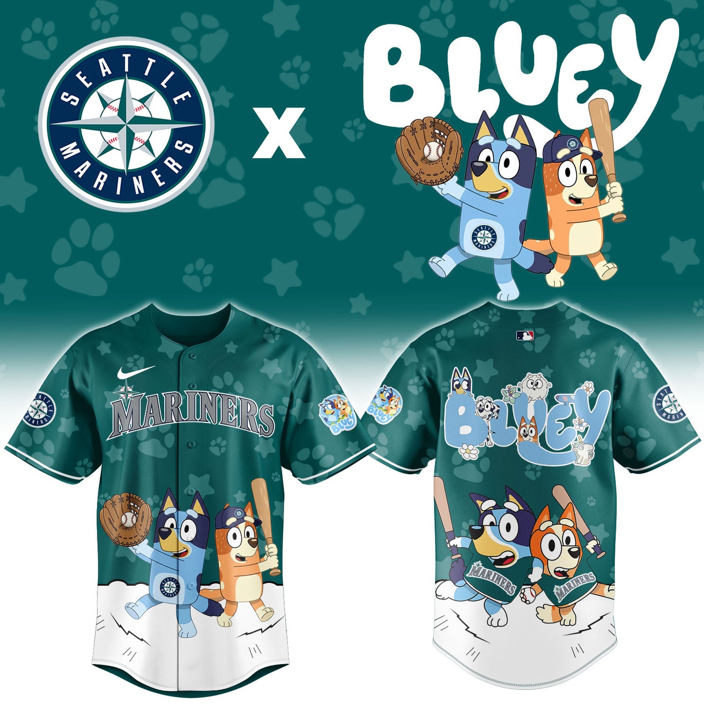S.Mariners Bluey Night Limited Baseball Jersey