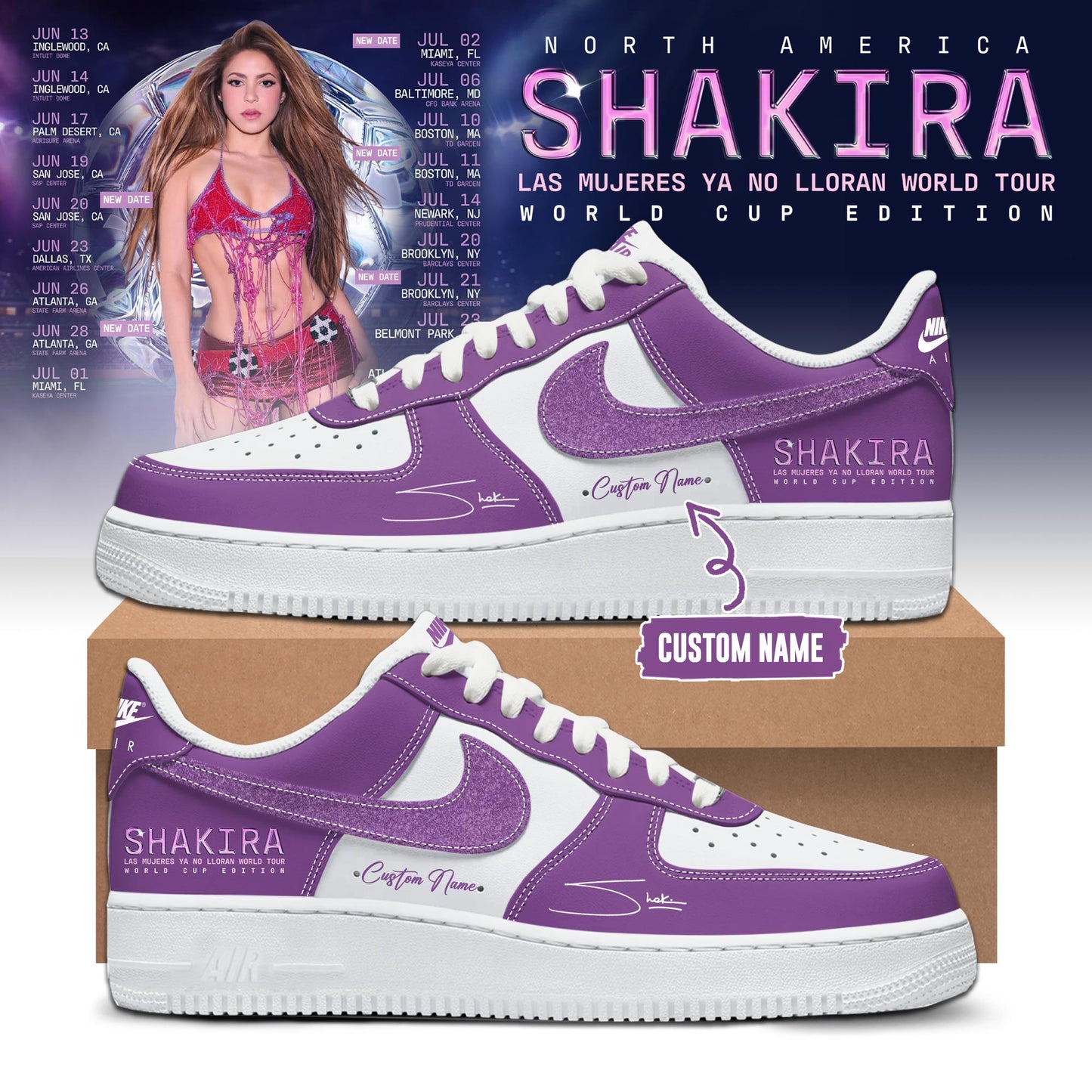 Shakira “Las Mujeres Ya No Lloran” Tour 2026 Limited Edition AF1 Sneakers