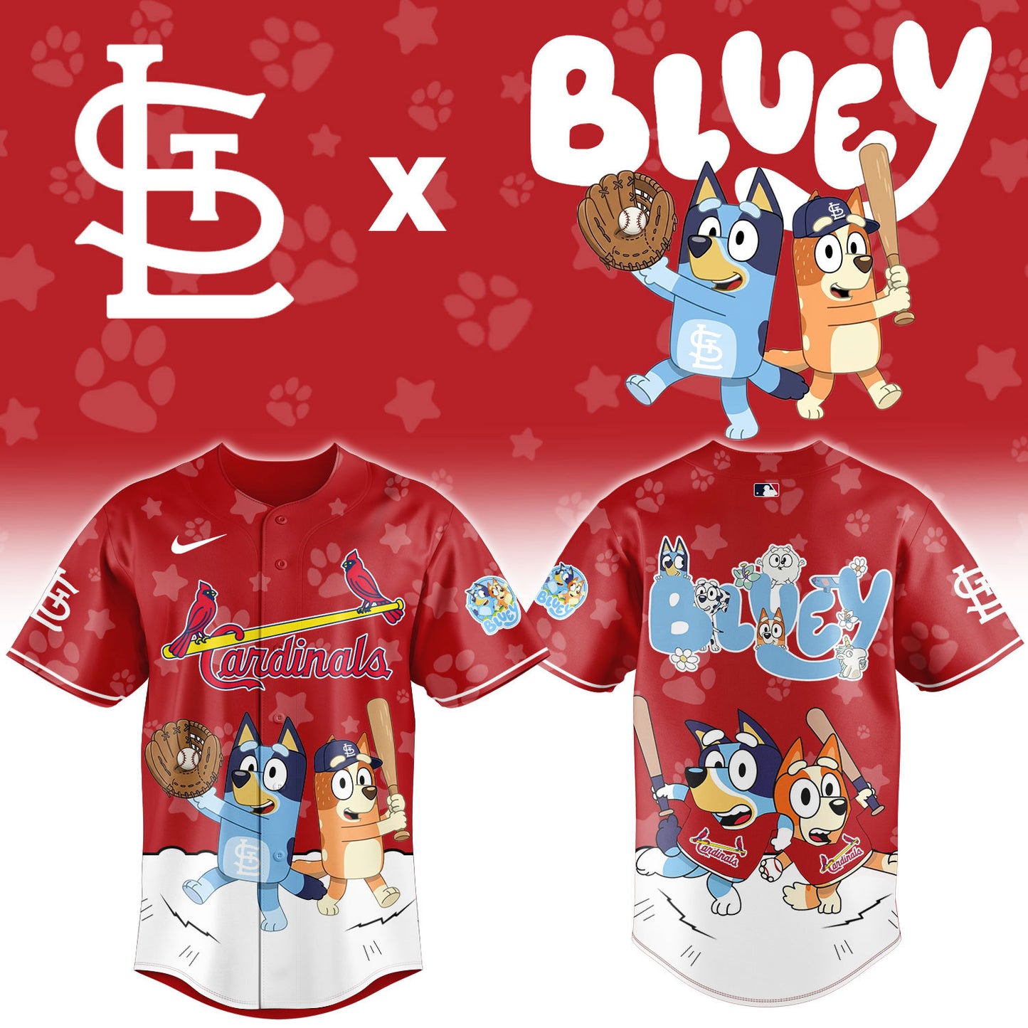 SL.Cardinals Bluey Night Limited Baseball Jersey