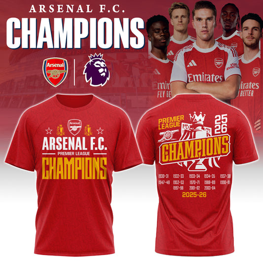Arsenal F.C Premier League champions 25/26 T-SHIRT