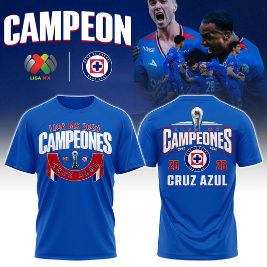 Cruz Azul Campeón del Clausura 2026 3D Apparel T-Shirt