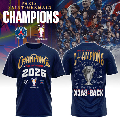 Paris Saint-Germain F.C Special UEFA Champions of Europe 2026 Limited Edition T.shirt