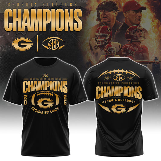 Georgia Bulldogs 2025 SEC Conference Champions Combo T-Shirt