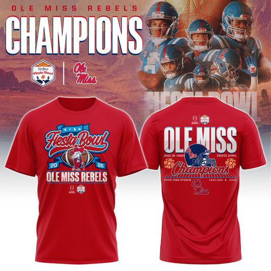 Ole Miss Rebels Special Fiesta Bowl Champions Limited Edition Combo T.shirt