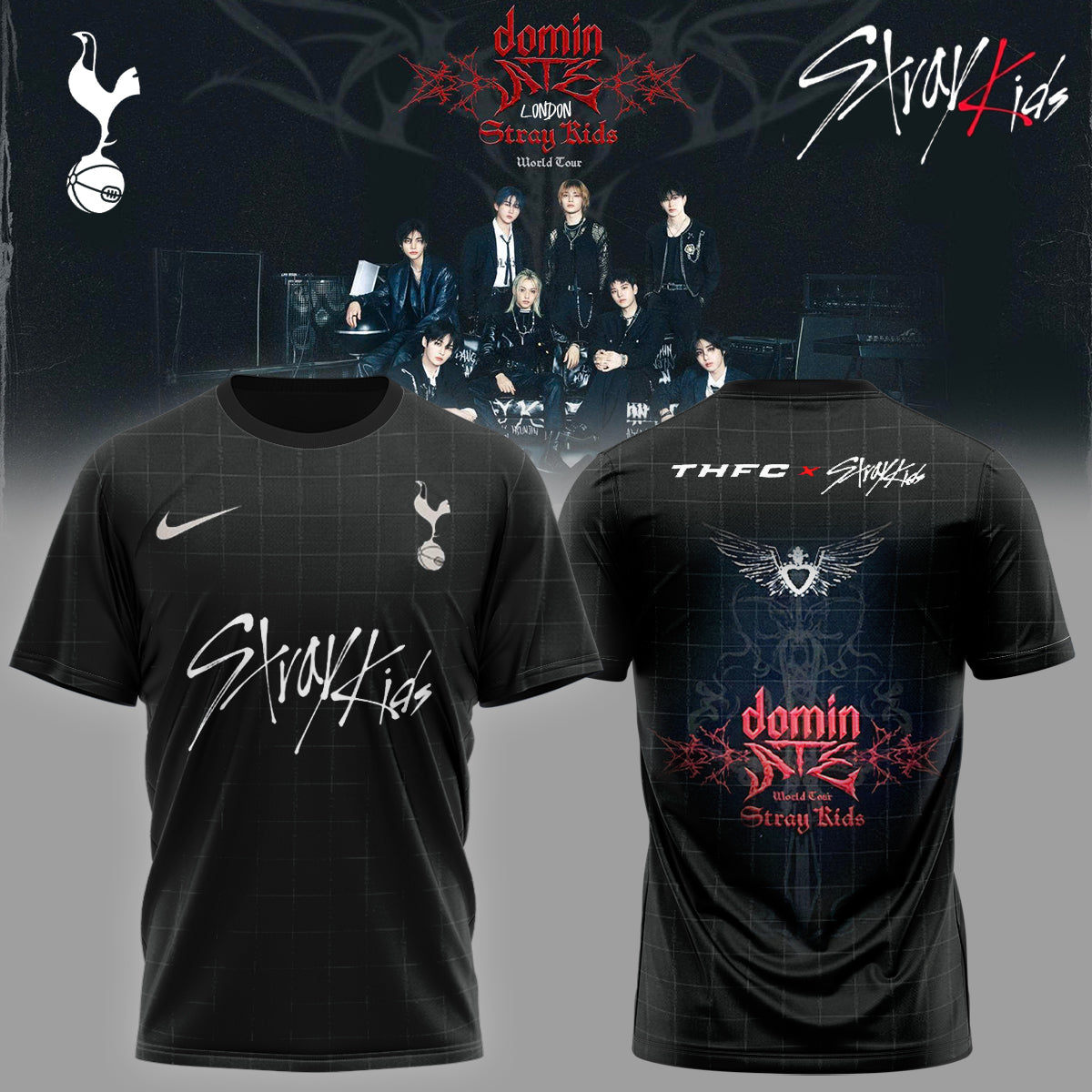 Limited Edition Tottenham Hotspur x Stray Kids Show Black TShirt