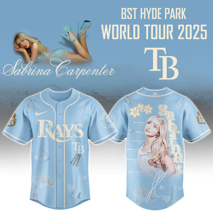 T B Rays x Sabrina Carpenter “Short n’ Sweet Tour” Jersey Editions Limited +Selling Out Fast