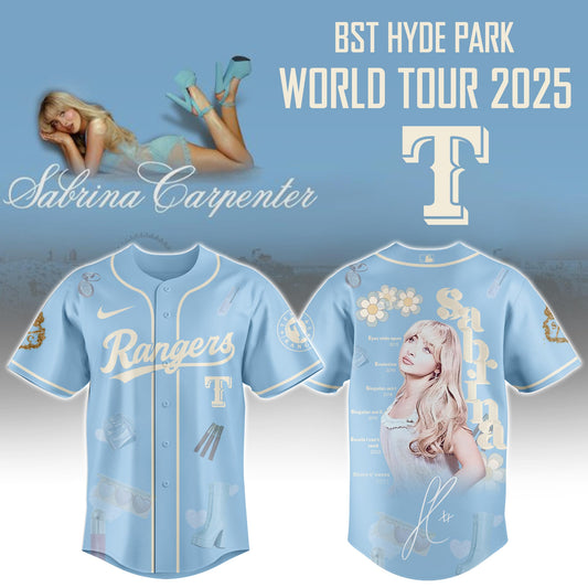 T Rangers x Sabrina Carpenter “Short n’ Sweet Tour” Jersey Editions Limited +Selling Out Fast