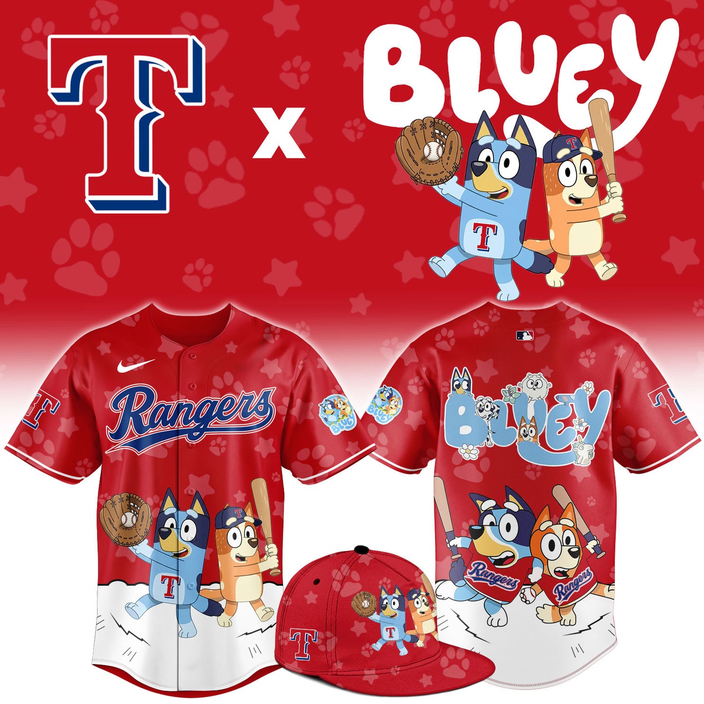 T.Rangers Bluey Night Limited Baseball Jersey